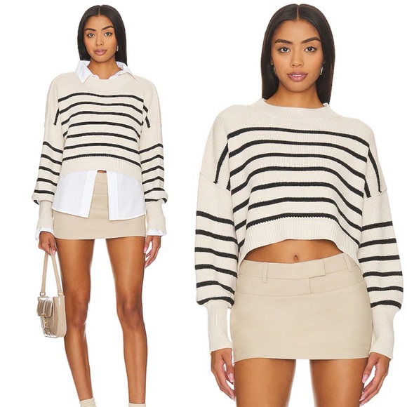 Free People Stripe Easy Street Sweater in Striped - Picture 1 of 9